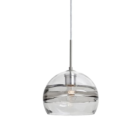 Besa Lighting Spirit 8 Cord Pendant, Clear/Smoke, Satin Nickel, 1x60W Incandescent 1JT-SPIR8SC-SN